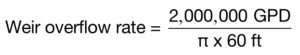 practice problem wastewater math weir overflow rate